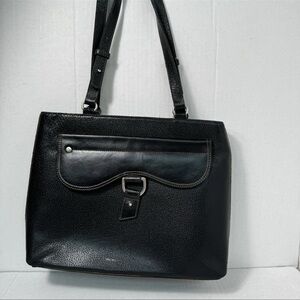 Ralph Lauren Vintage Black Leather Handbag.made in Korea